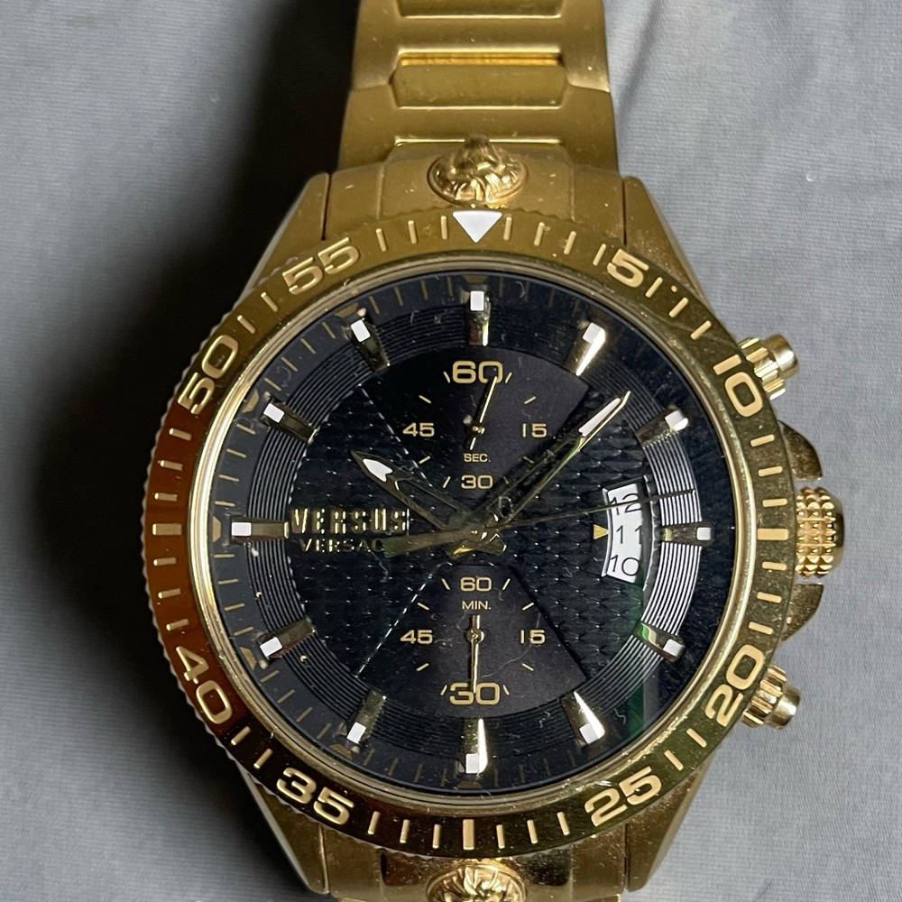 Versus Versace Gold and Black Men's Sport Chronograph Watch